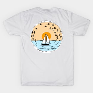 SEA BOAT ART T-Shirt